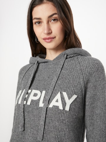 REPLAY - Pullover 'Mesh' em cinzento