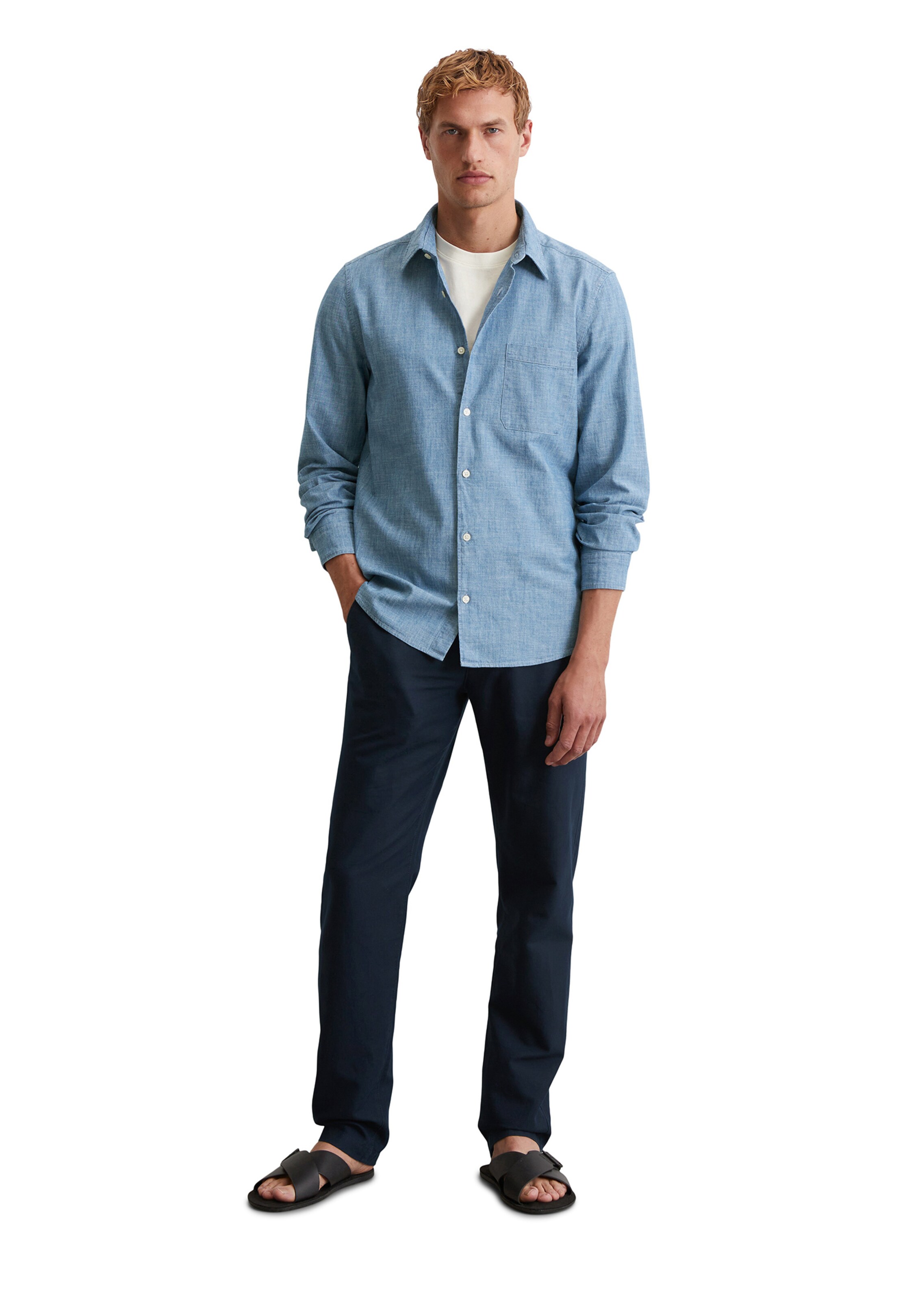 Marc O'Polo Regular Fit Hemd in Blau: Vorderseite
