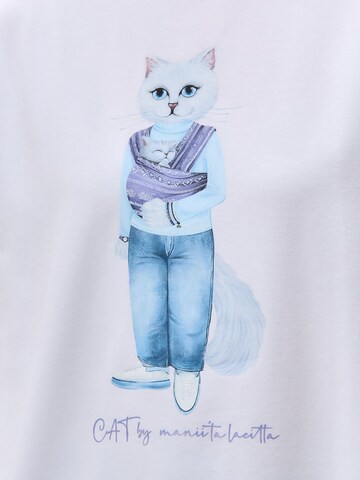 CAT by Maniita Lacitta Shirt 'MOTHER CAT' in Weiß