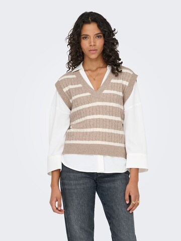 Gilet 'ONLKATIA' ONLY en beige : devant