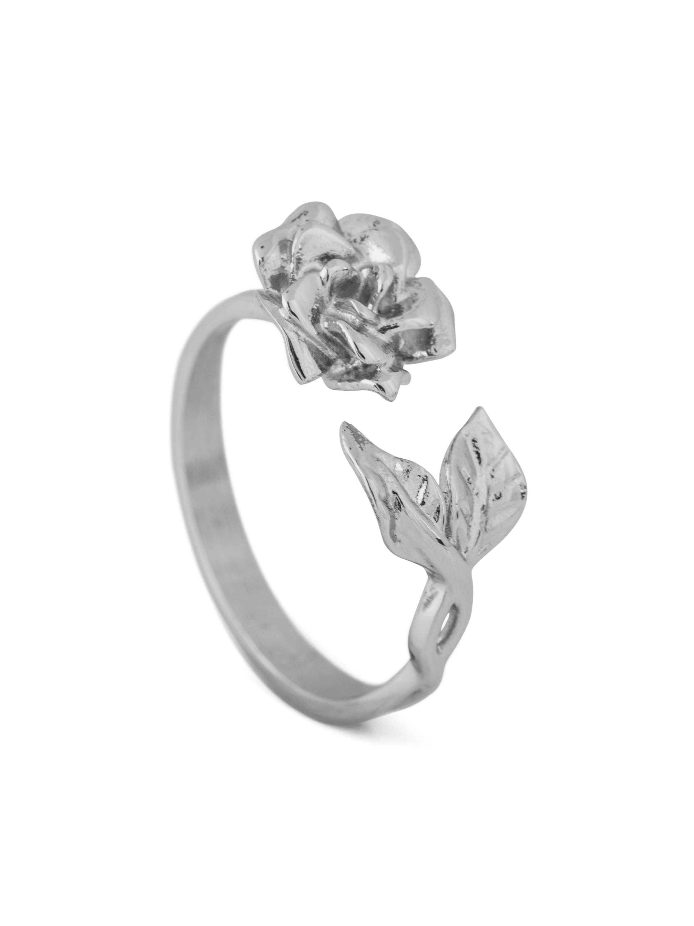 Akitsune Ring 'Rosa' in Silver: front