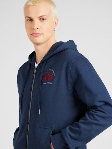 La Martina Zip-Up Hoodie in Blue