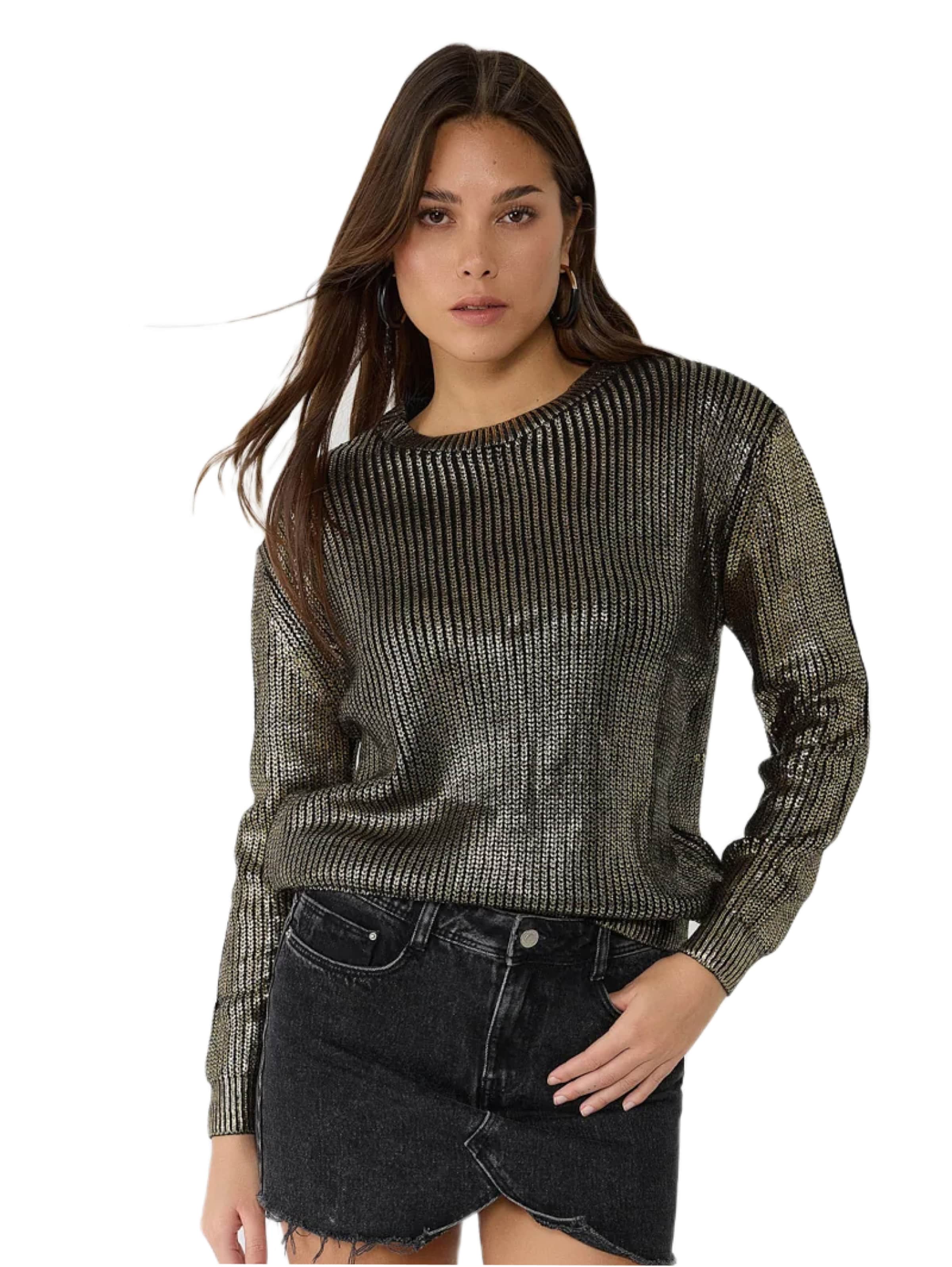 No Matter What Sweater in Gold: front