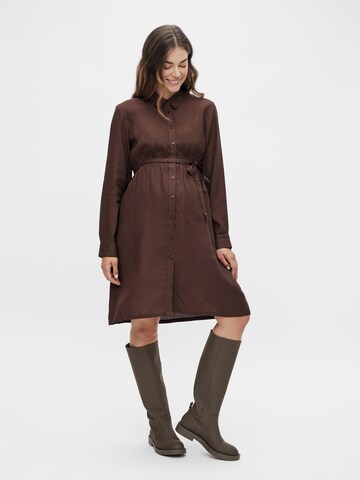 Robe-chemise 'ERCUR' MAMALICIOUS en marron : devant