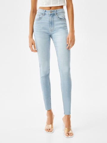 Bershka Skinny Jeans in Blue: front