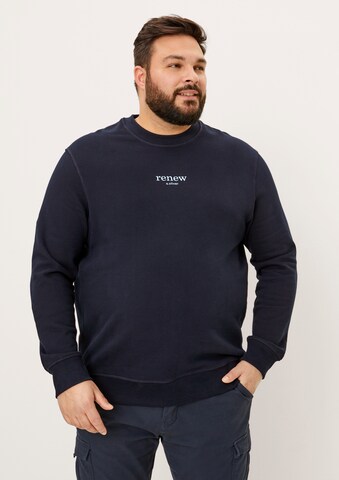 s.Oliver Men Big Sizes Sweatshirt in Blue: front