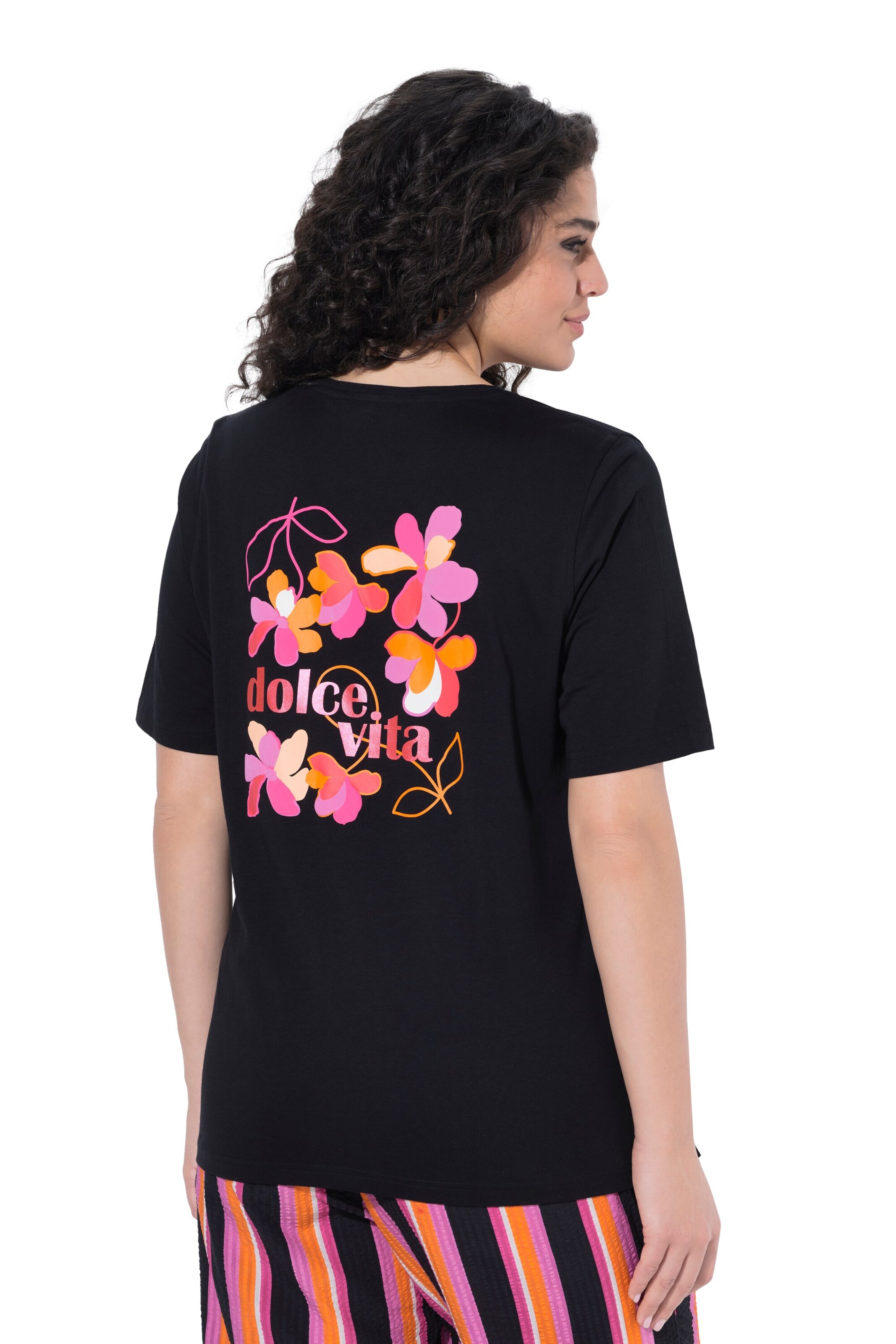 T-shirt Ulla Popken en noir : devant