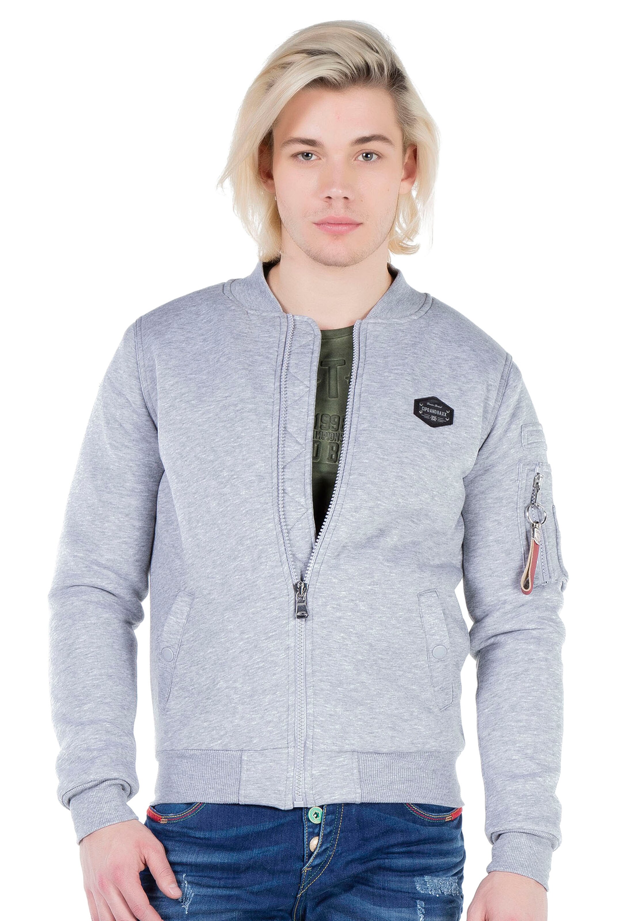 CIPO & BAXX Sweat jacket 'Bevy' in Grey