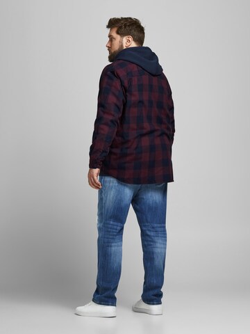 Jack & Jones Plus - Regular Fit Camisa 'Gingham' em roxo