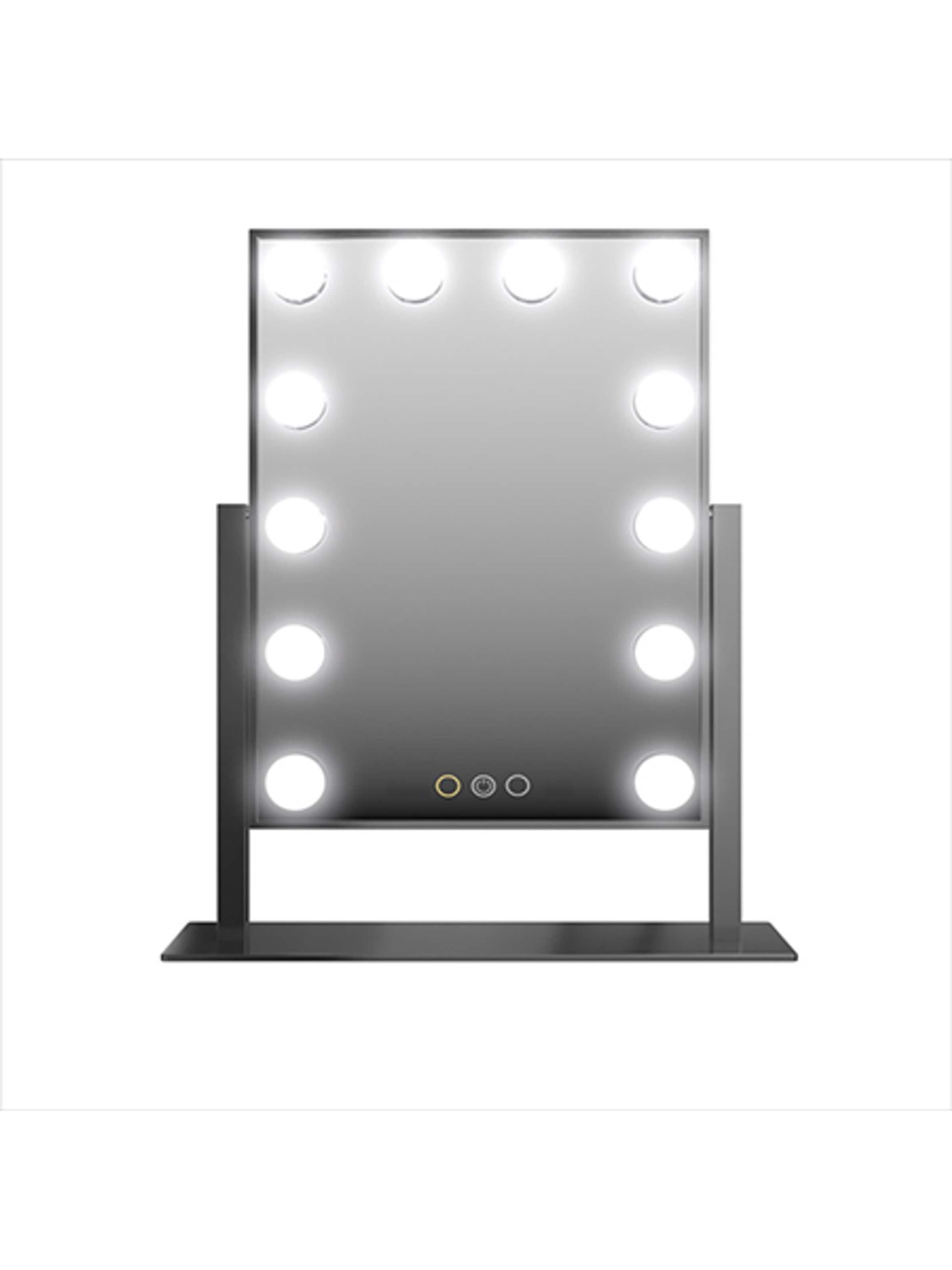 Boîte à bijoux 'UNIQ New York Mega - Makeup mirror 12 bulbs - Black' UNIQ Beauty en noir