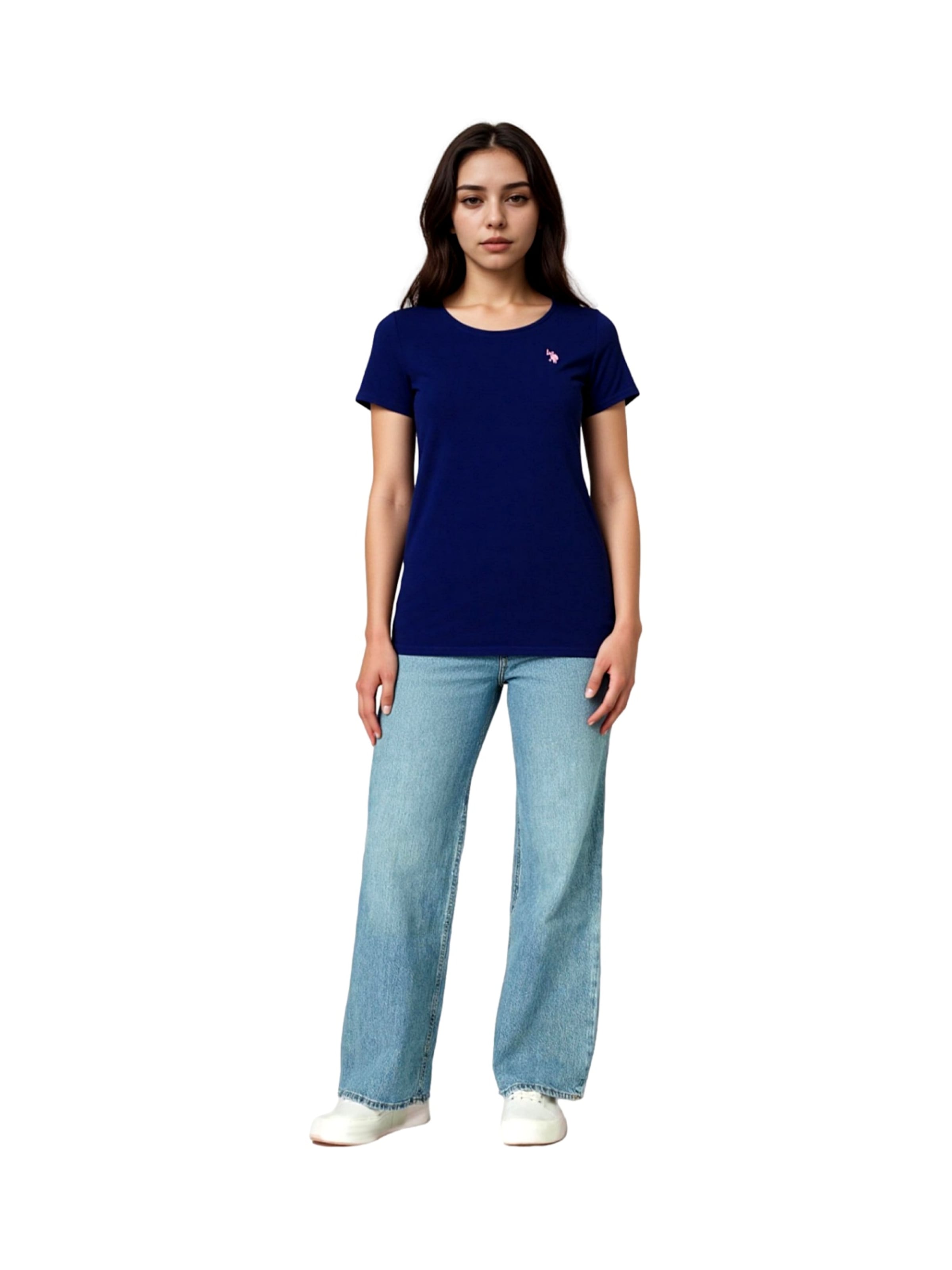 U.S. POLO ASSN. Shirt 'Rundhals' in Blauw