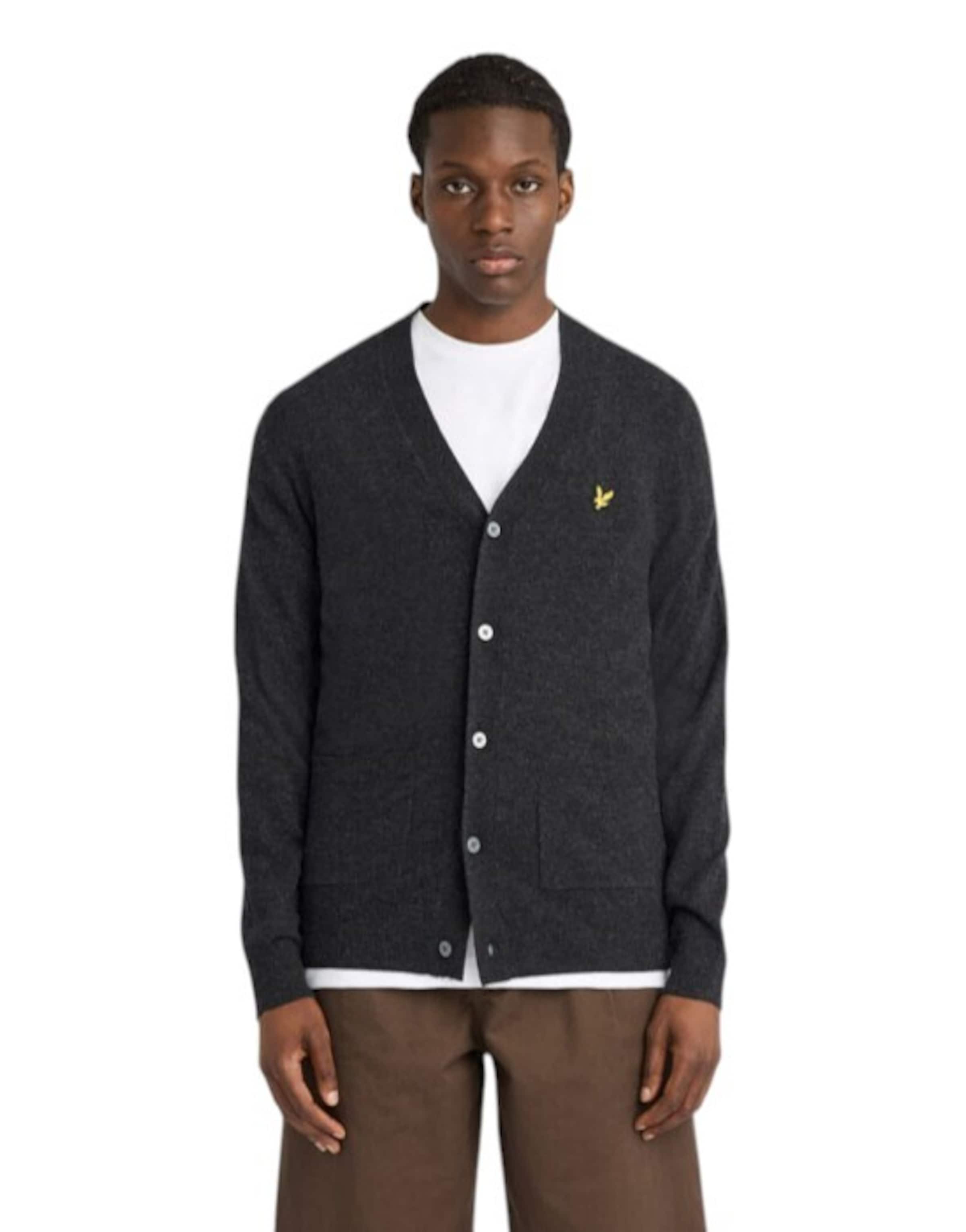 Lyle & Scott Knit Cardigan in Grey: front
