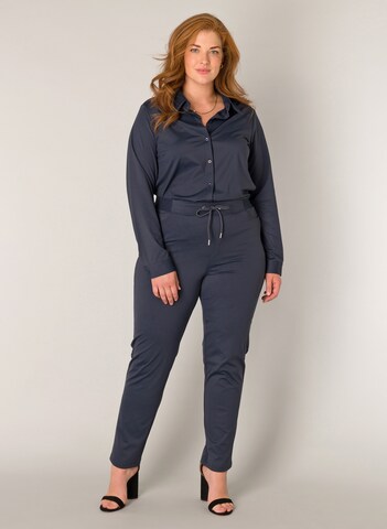 BASE LEVEL CURVY Regular Pants in Blue: front