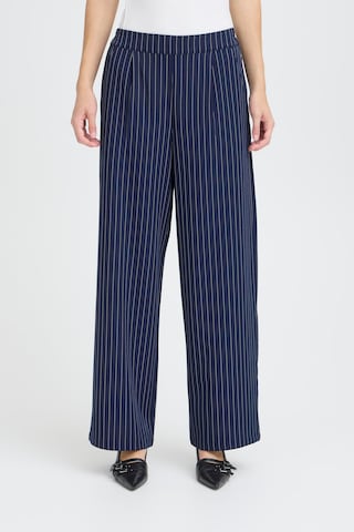 Wide Leg Pantalon à pince 'IHHally' ICHI en bleu : devant