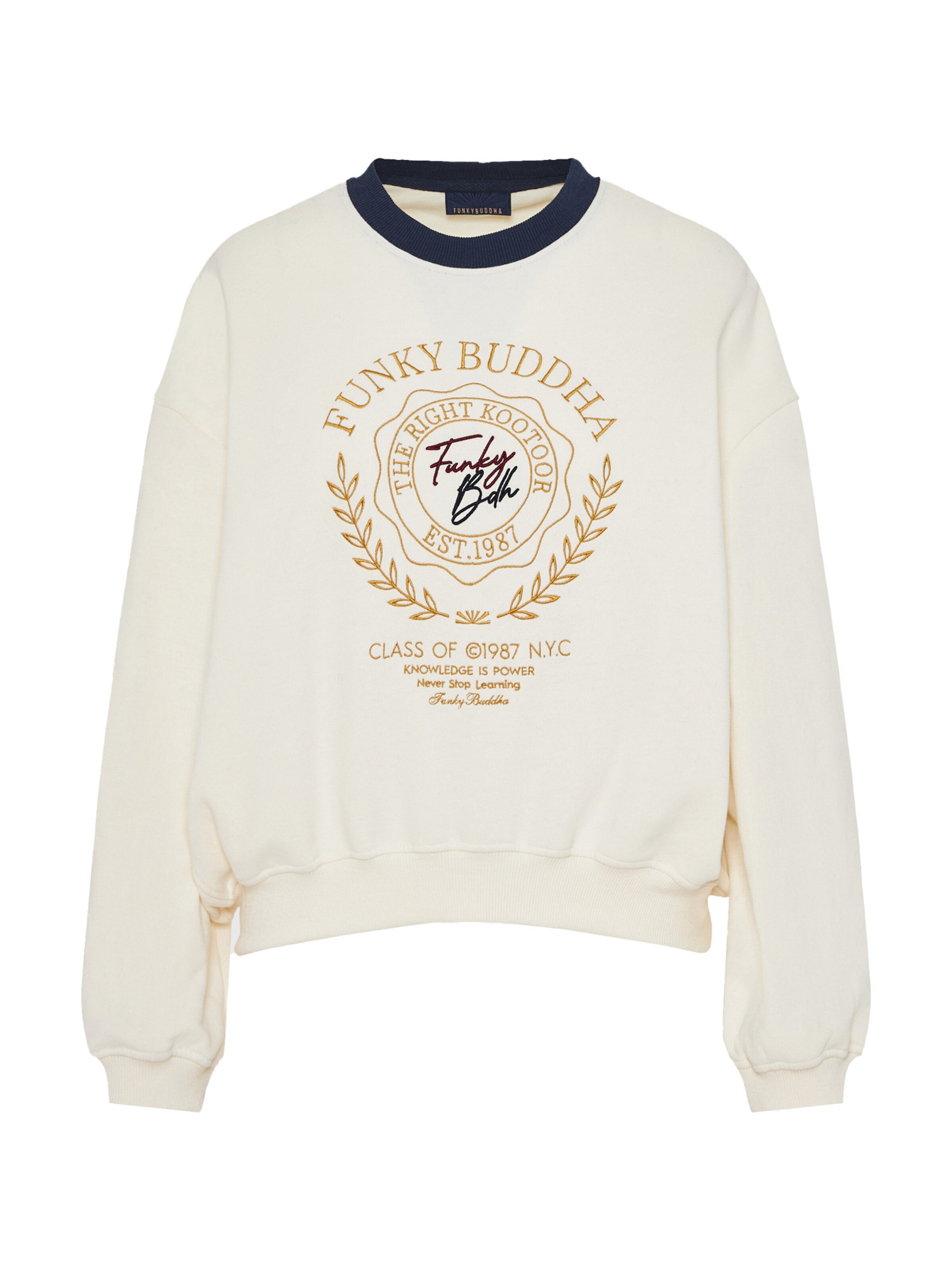 balts Funky Buddha Sportisks džemperis: no priekšpuses