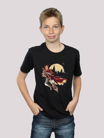 F4NT4STIC Shirt 'Harry Potter Quidditch Sucher' in Schwarz: Vorderseite