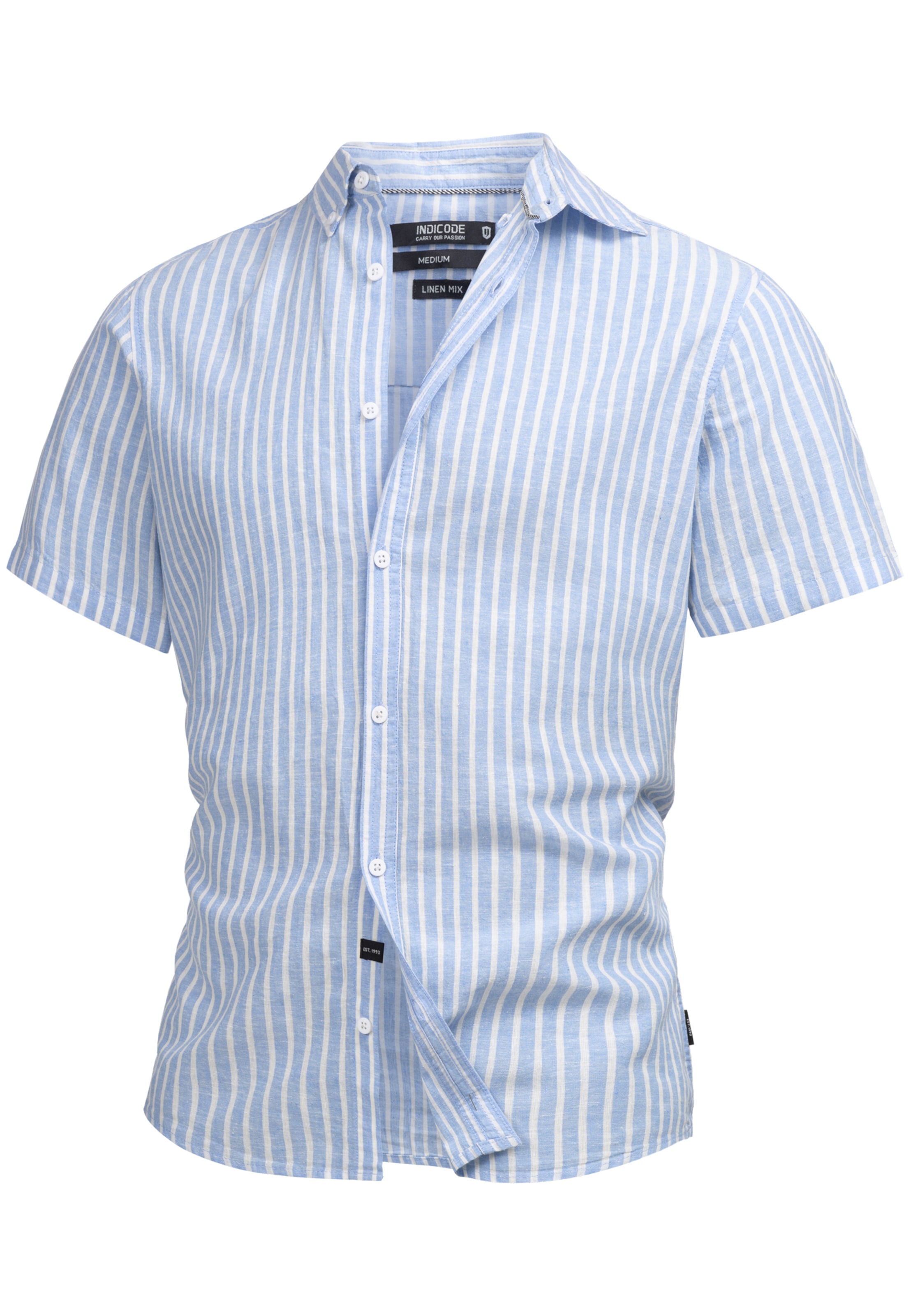 INDICODE JEANS Button Up Shirt 'INBravida' in Blue: front