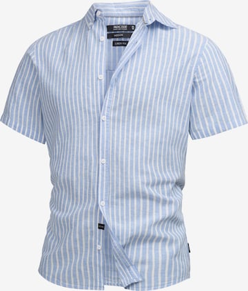 INDICODE JEANS Regular fit Button Up Shirt in Blue: front