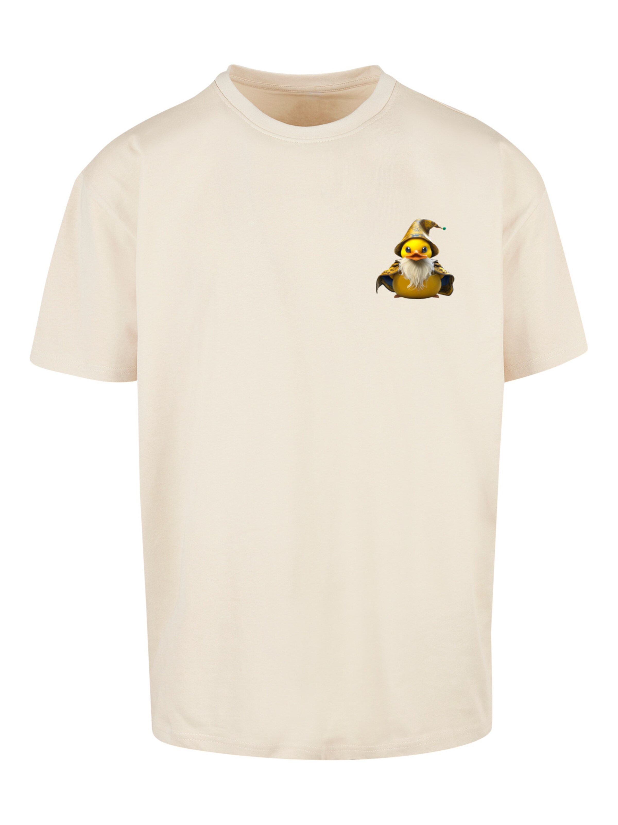 F4NT4STIC Shirt 'Rubber Duck Wizard' in Beige: voorkant