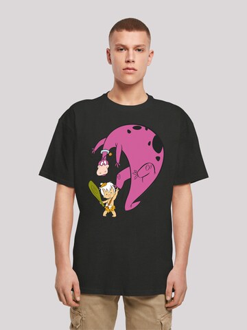 F4NT4STIC T-Shirt 'Familie Feuerstein Bamm Bamm And Dino' in Schwarz: Vorderseite