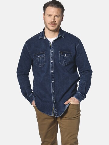 Fit confort Chemise 'Olavik' Jan Vanderstorm en bleu : devant