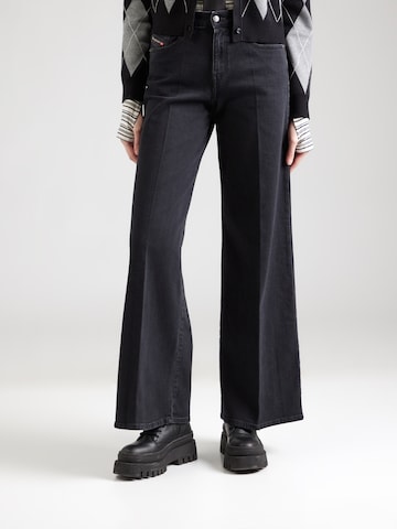 Wide leg Jeans '1978 D-AKEMI' di DIESEL in nero: frontale