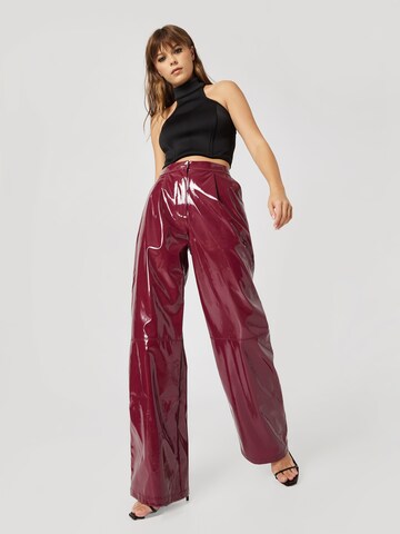 Katy Perry exclusive for ABOUT YOU Wide leg Pants 'Tamara' in Dark Red