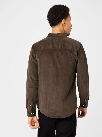 Redefined Rebel Regular fit Button Up Shirt 'Sean' in Brown