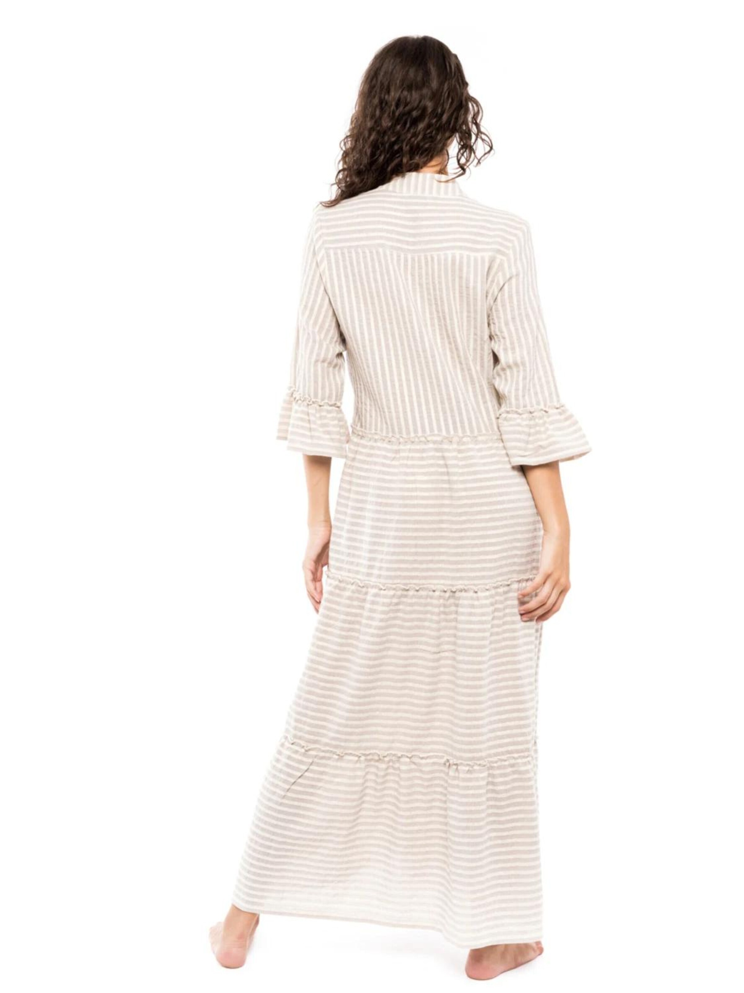 Pink Label Καλοκαιρινό φόρεμα 'BEACHWEAR SAND STRIPE' σε μπεζ