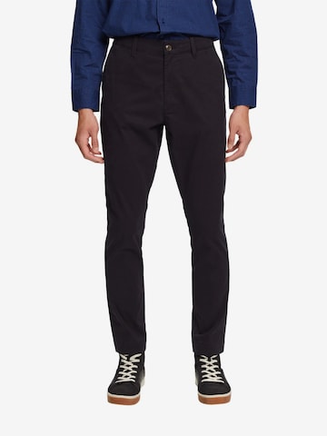 ESPRIT Slim fit Chino Pants in Black: front