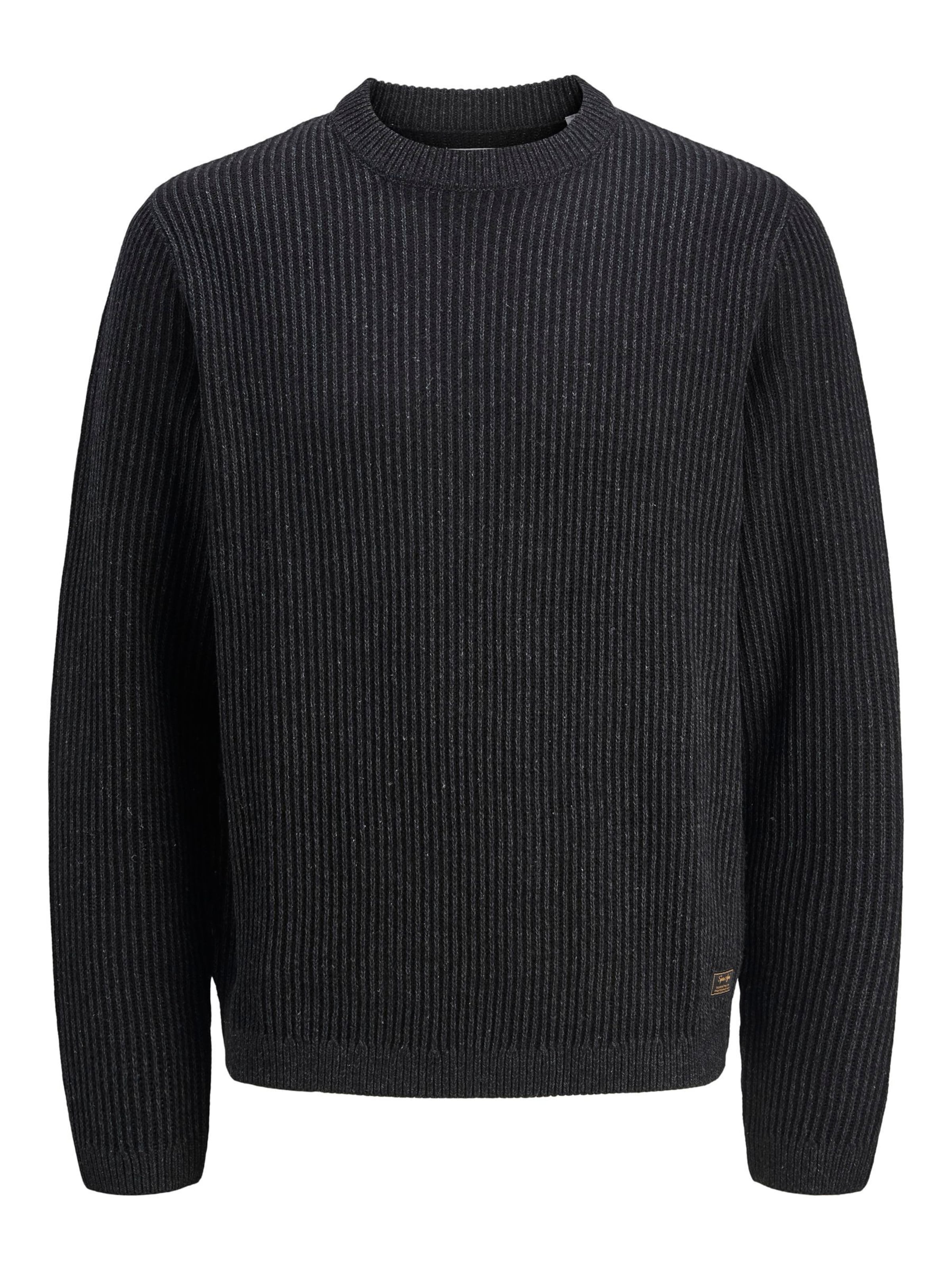 JACK & JONES Sweater 'JJEDover' in Black: front