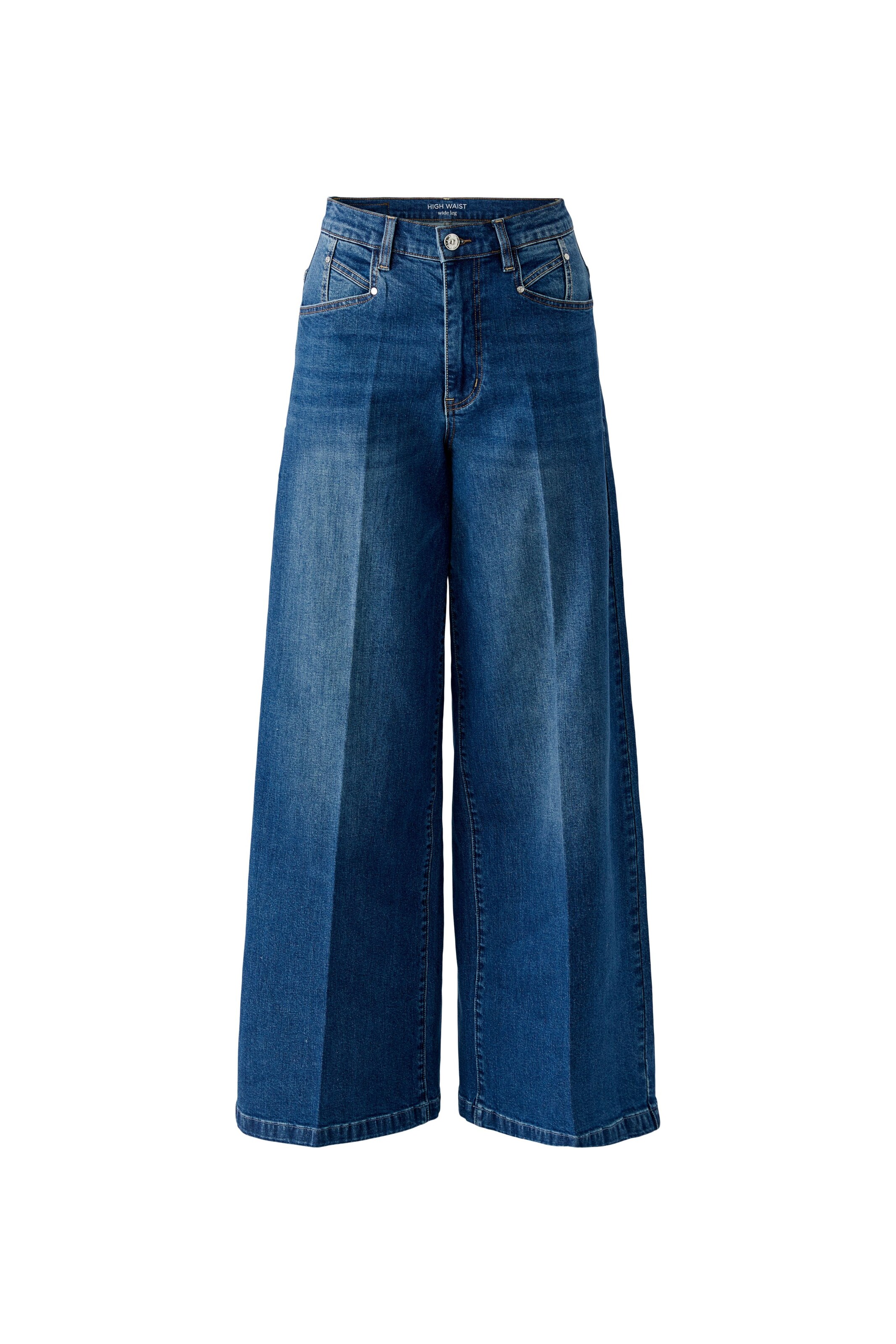 OUI Pressveckade jeans i 25-26 i blå denim, Produktvy