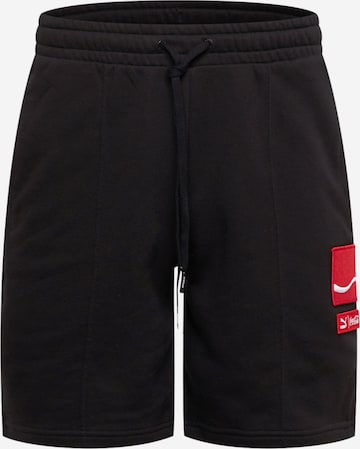 PUMA Regular Pants in Black: front