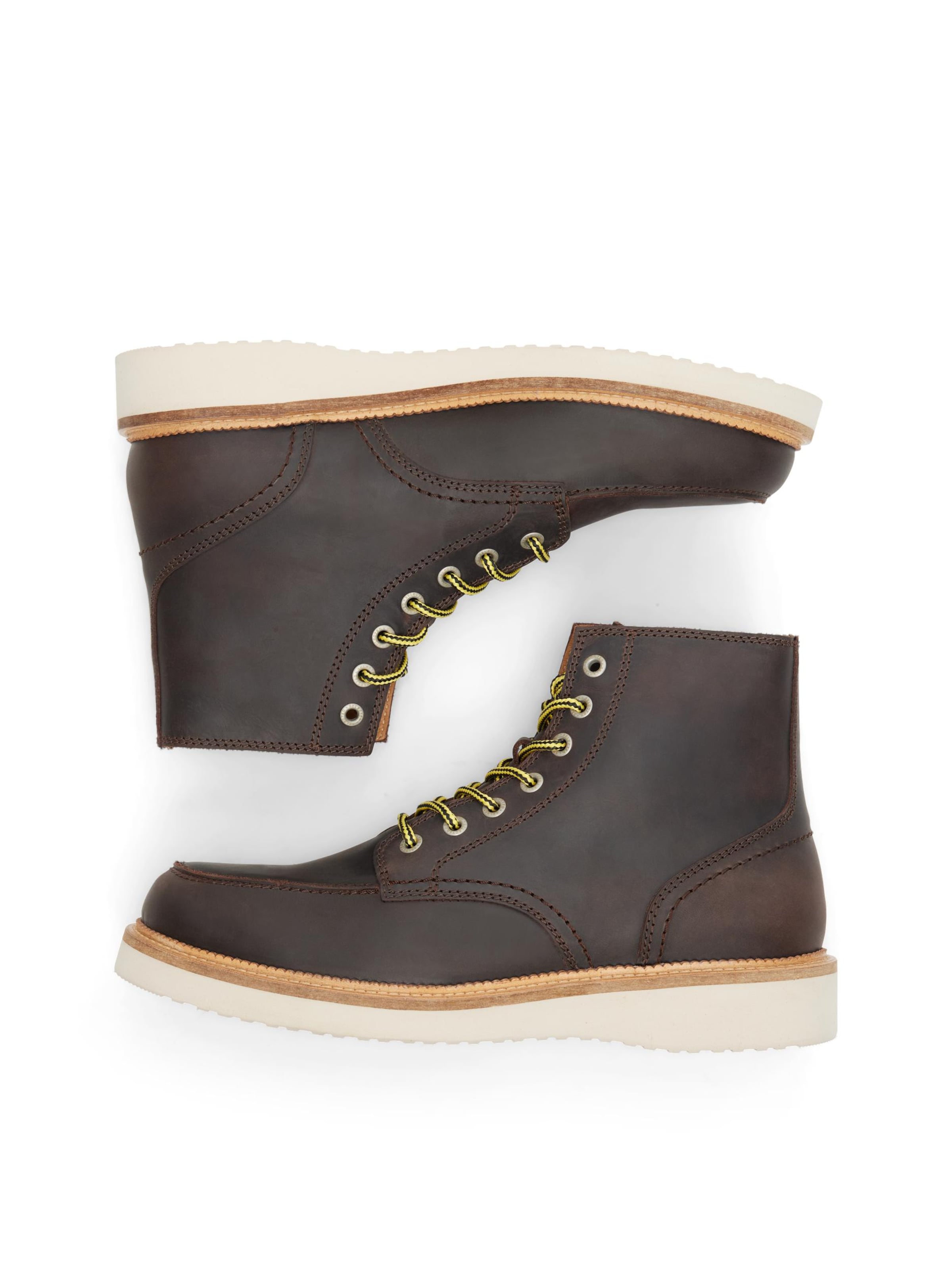 SELECTED Ботинки на шнуровке 'Teo' в Коричневый