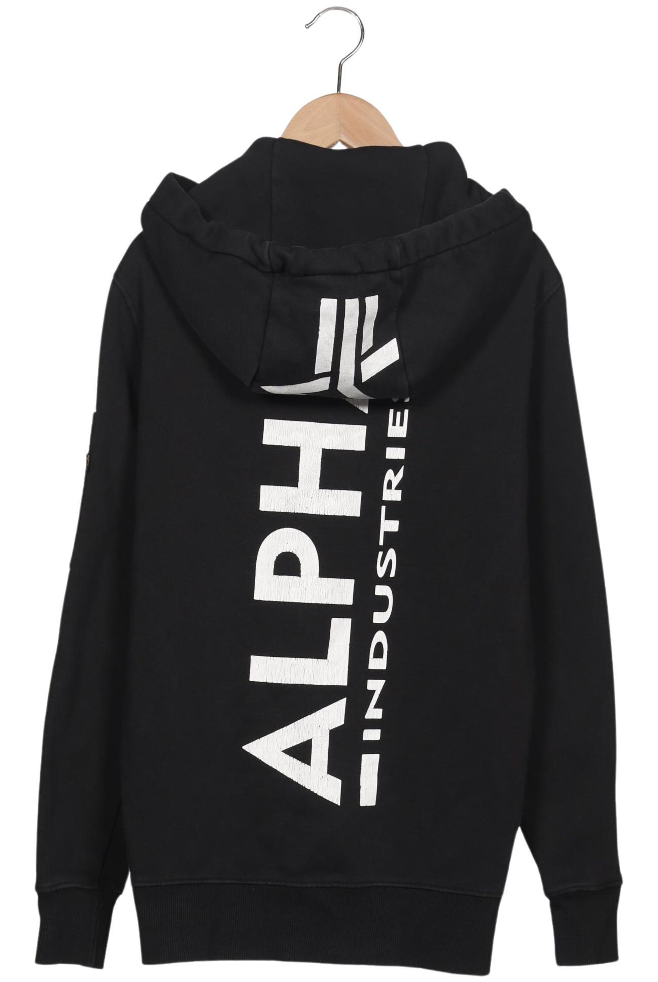 ALPHA INDUSTRIES Sweatshirt & Zip-Up Hoodie in S in Black