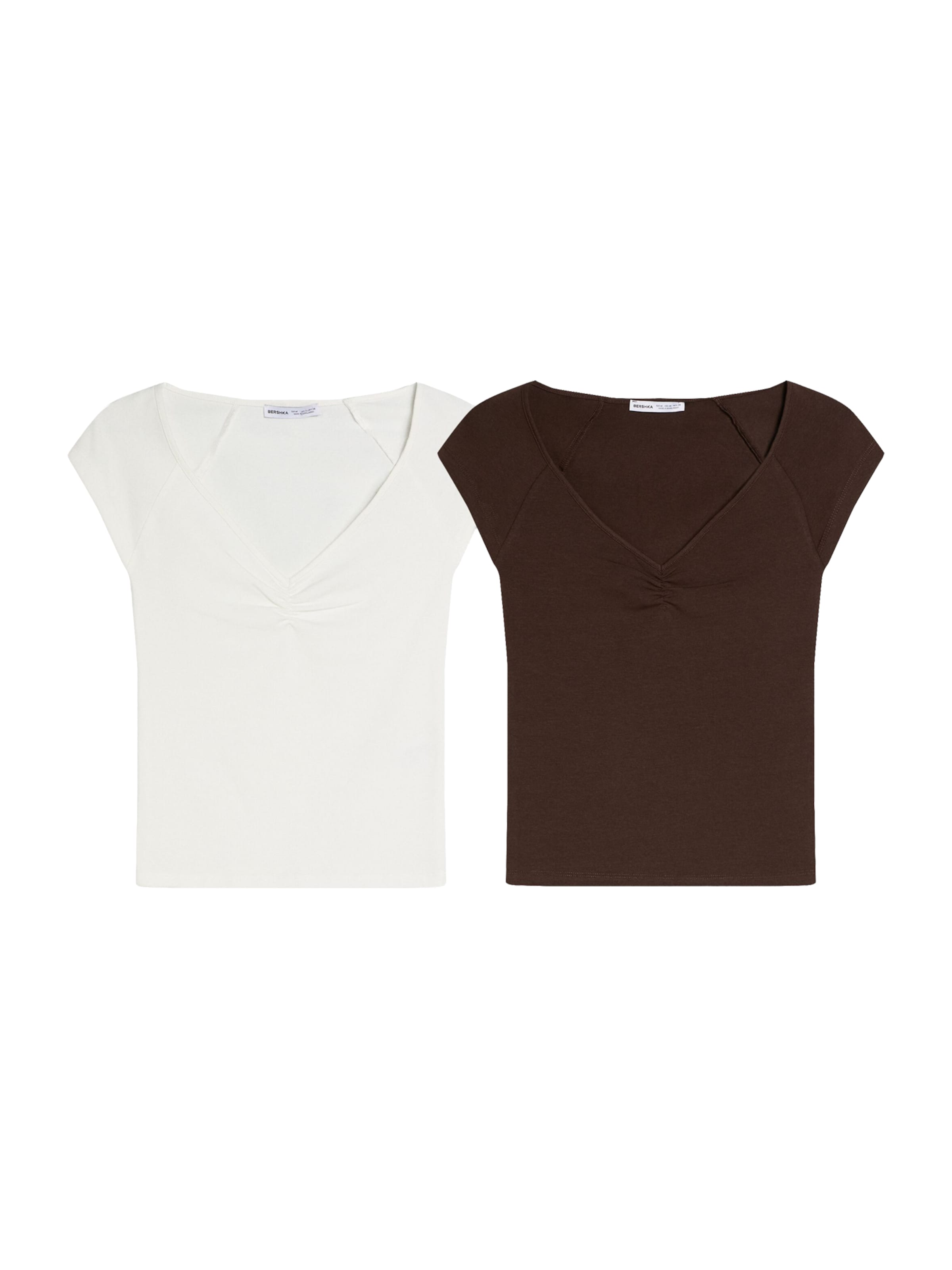 Bershka T-Shirt in Braun: Vorderseite