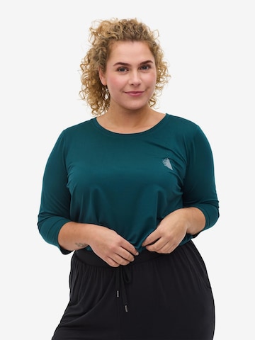 T-shirt fonctionnel Active by Zizzi en vert : devant