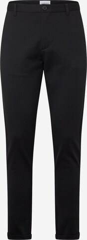 Coupe slim Pantalon chino 'Superflex' Lindbergh en noir : devant