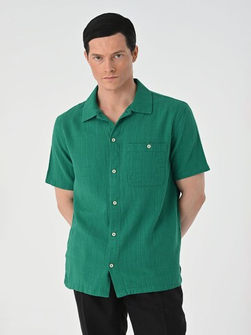 Antioch Slim fit Button Up Shirt in Green: front