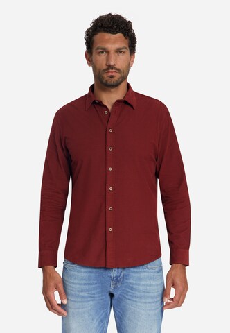 No Excess Regular fit Overhemd in Rood: voorkant