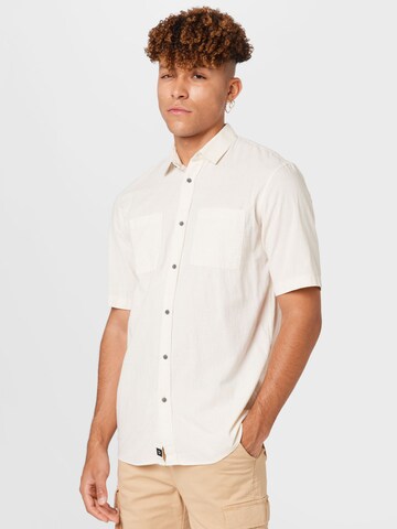 TOM TAILOR DENIM Regular fit Button Up Shirt in Beige: front