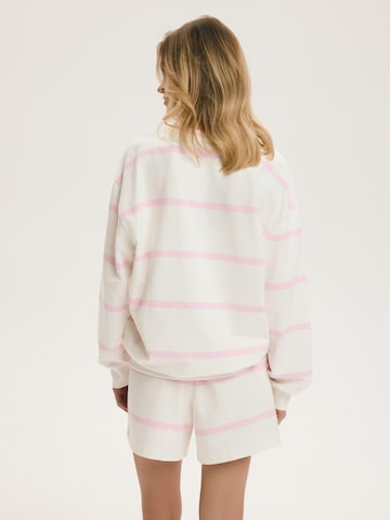 ESOTIQ Wide leg Broek 'Sweatshorts Baumwolle locker gestreift bequem Doppelpack Gentle' in Beige