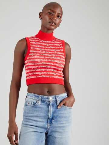 Tops en tricot Tommy Jeans en rouge : devant
