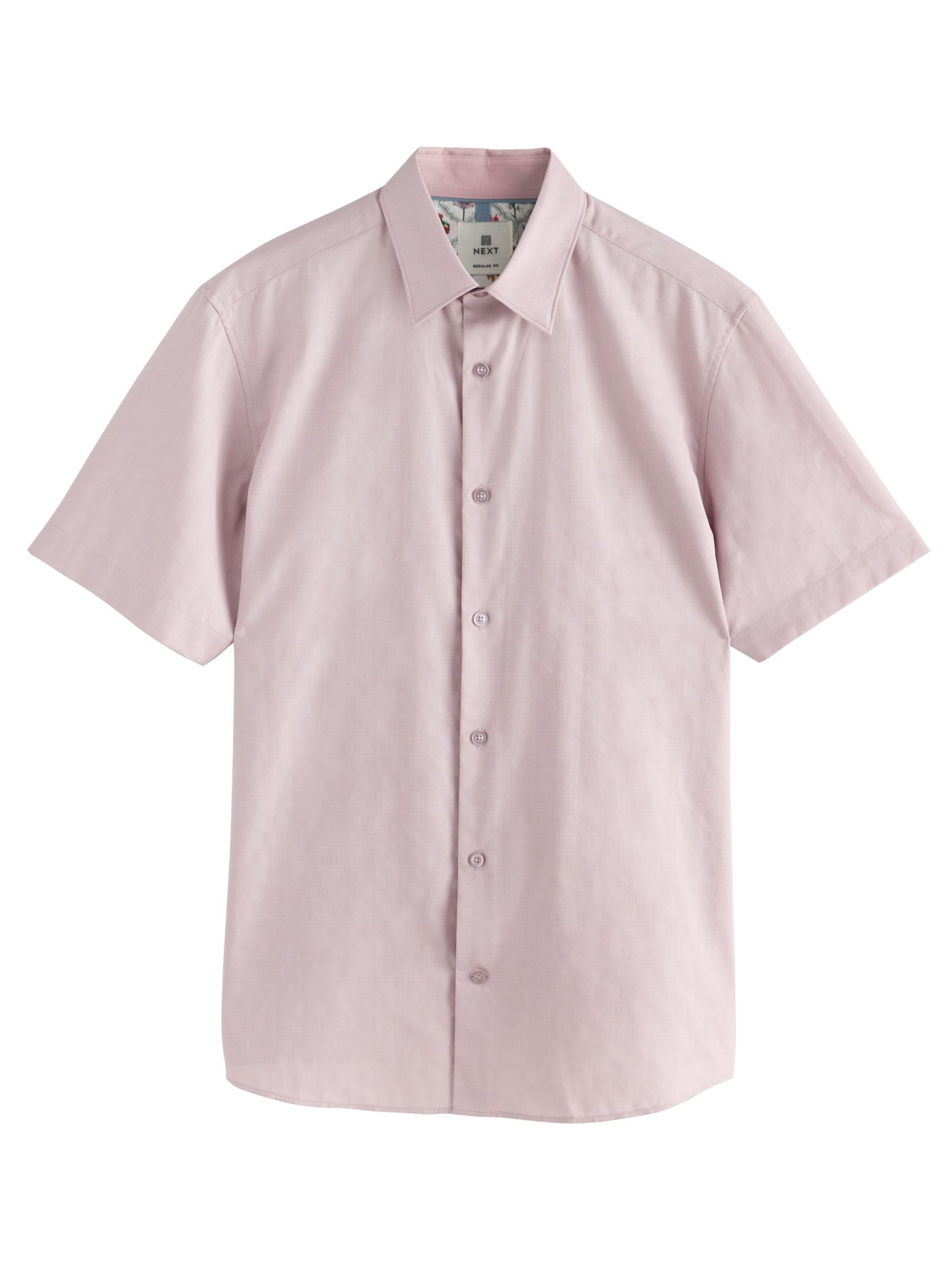 Next Regular fit Button Up Shirt in Pink: front