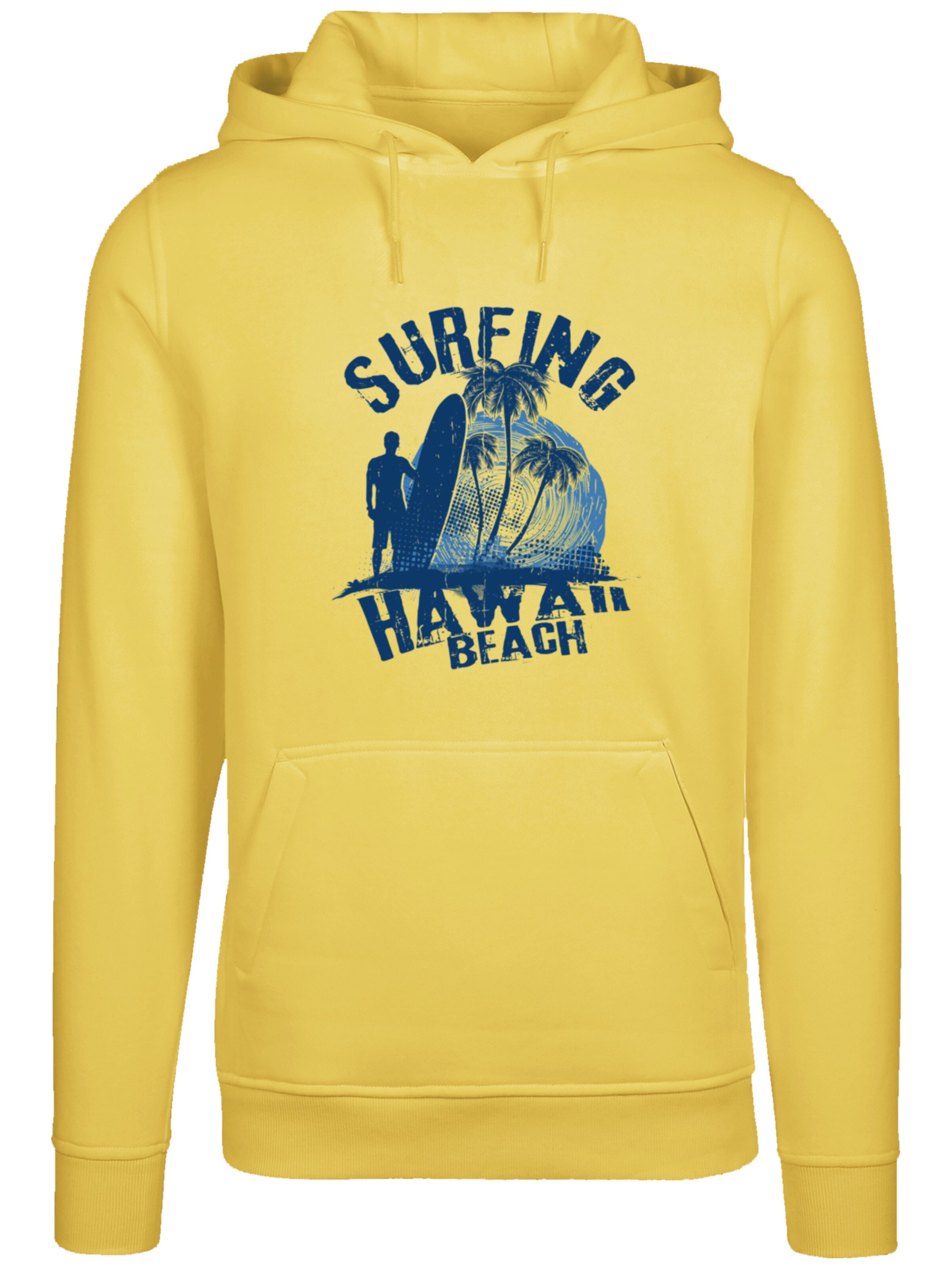 Sweat-shirt 'Hawaii Surf Beach Summer' F4NT4STIC en jaune : devant