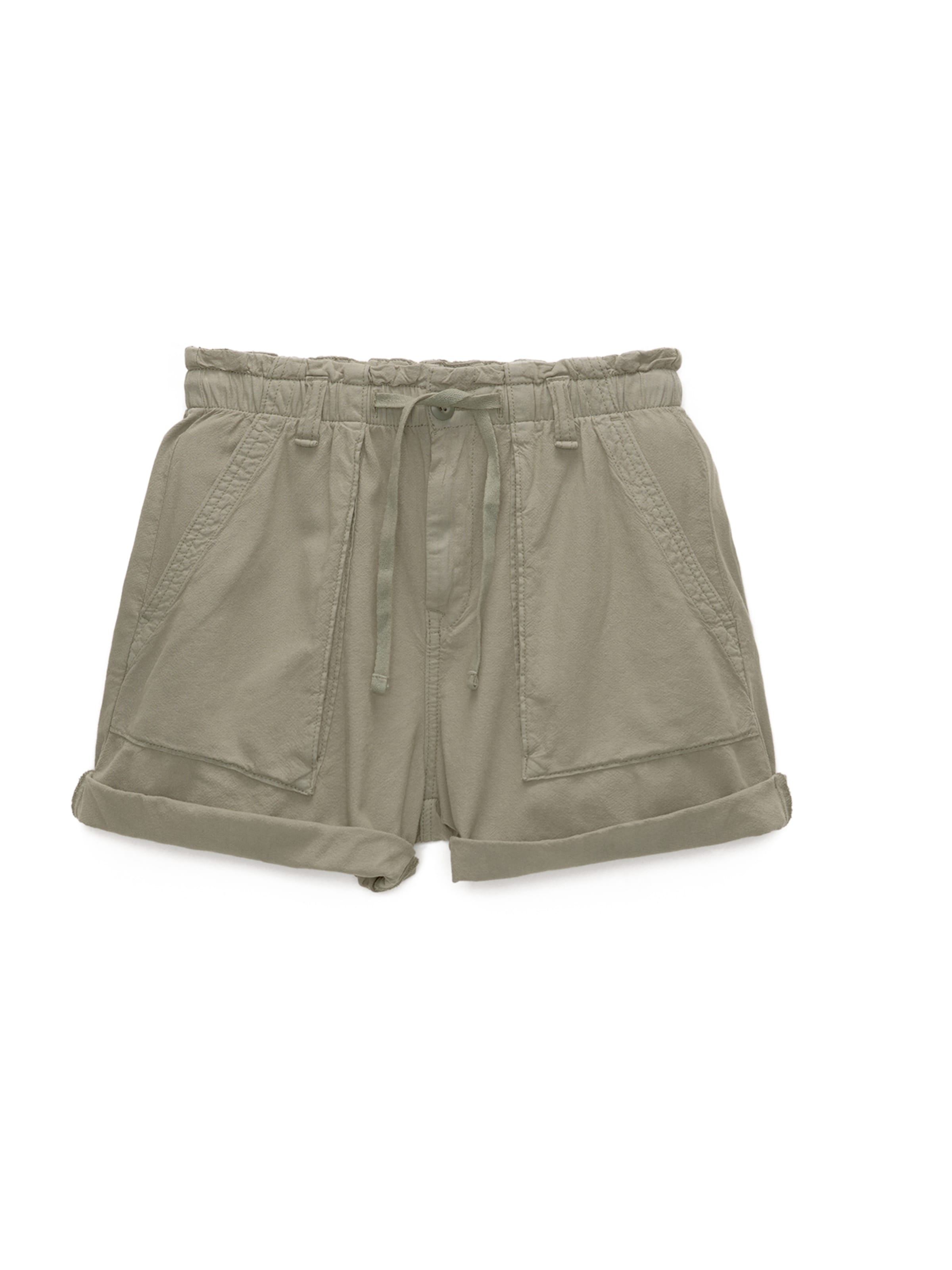 Pull&Bear Regular Trousers in Green: front