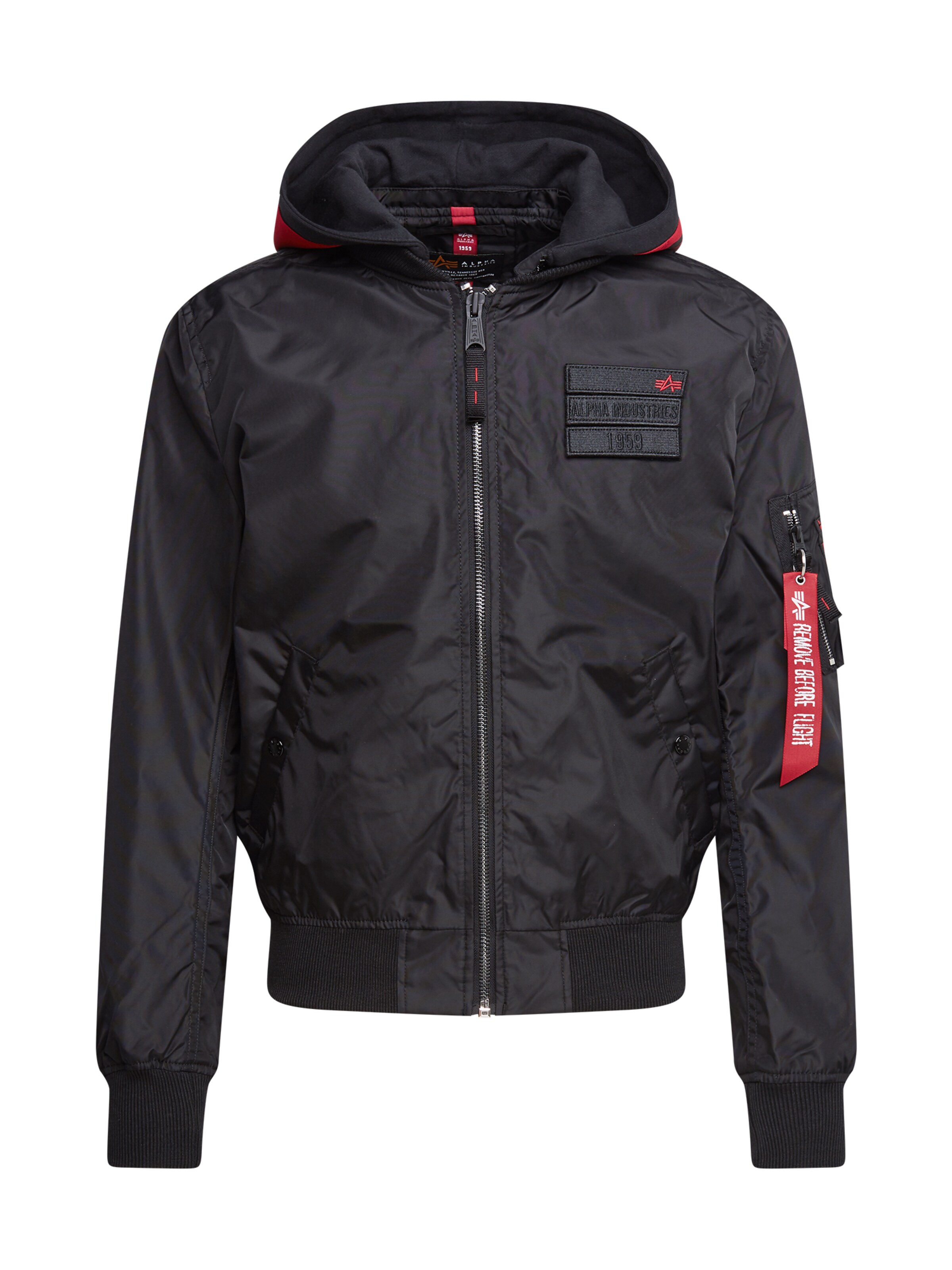 ALPHA INDUSTRIES Regular Fit Jacke in Schwarz: Vorderseite