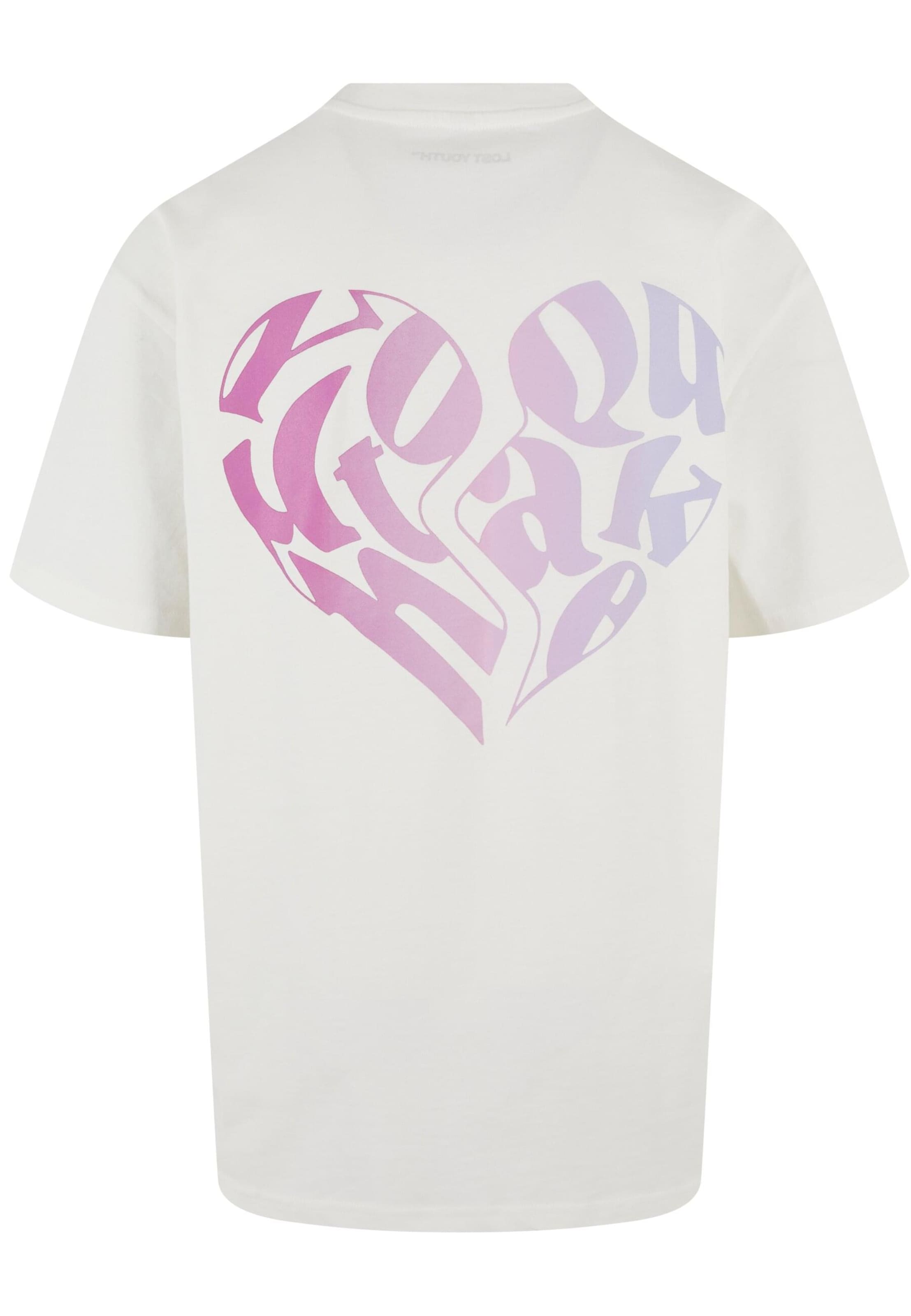 Lost Youth Shirt 'Heart' in Beige