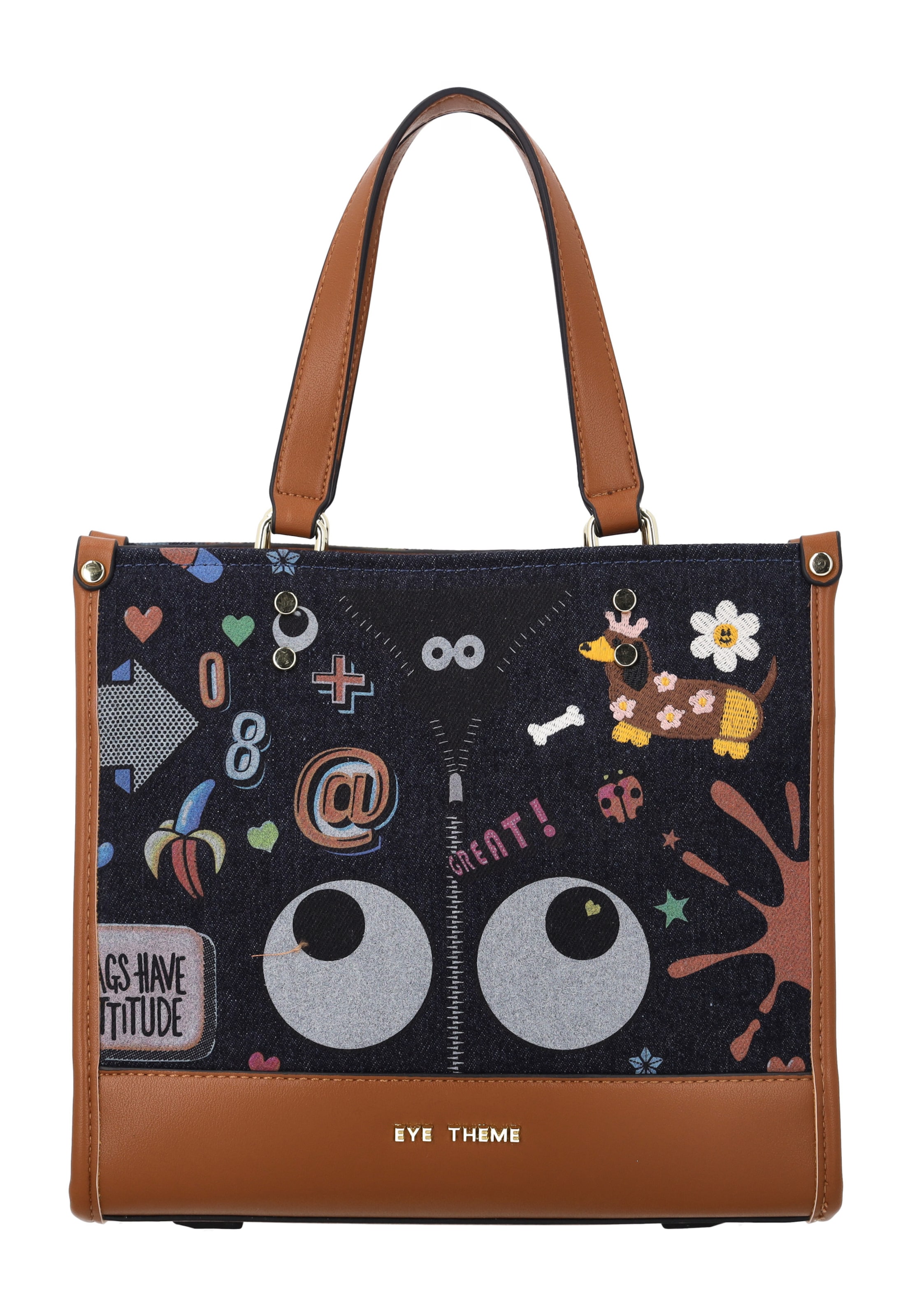 myMo Pop - Bolso de mano 'Eye Theme' en negro: frente