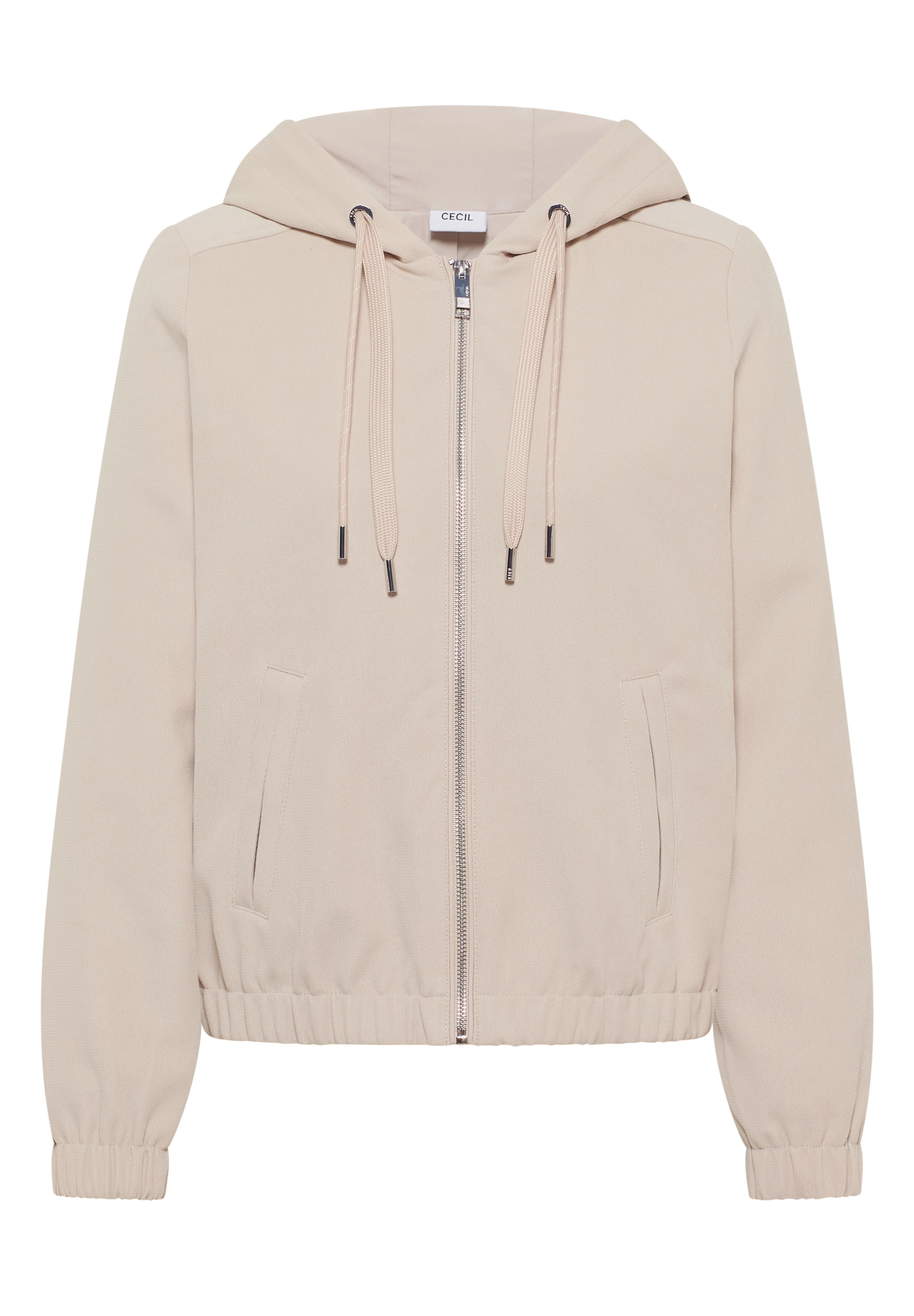 CECIL Zip-Up Hoodie in Beige: front